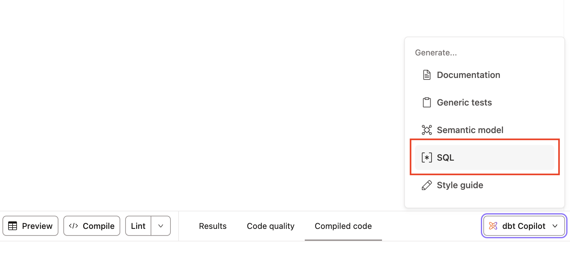 SQL option. SQL option.